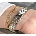 Limited Edition Metal Kordon Classic Tasarım Dikdörtgen Metal Kasa Kadın Kol Saati-Bileklik Hediyeli