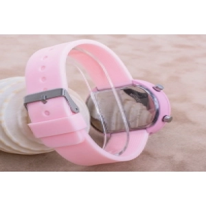 Led Watch Toz Pembe Dijital Yetişkin Kız Çocuk Kol Silikon Saat ST-303633