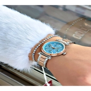 FUNCTION MAVİ KADRANLI ROSE GÜMÜŞ KADIN METAL KOL SAATİ