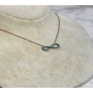 925 Ayar Gümüş Rose Gold Sonsuzluk  Modeli Gümüş Kolye