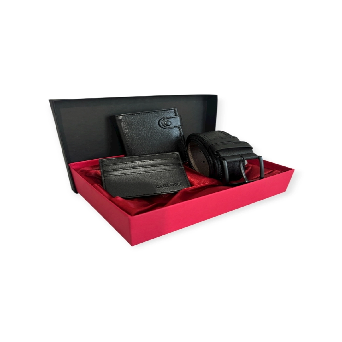 Özel Tasarım Lüks Deri Patlı Dikey Premium Serisi Cüzdan Kartlık Ve Kemer Seti