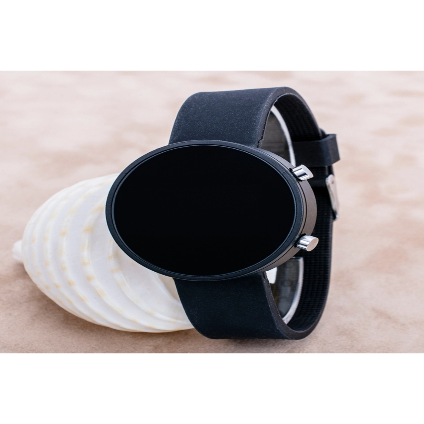 Siyah Renk Silikon Kordonlu Yuvarlak Dijital Ekran Unisex Saat ST-303634 hover