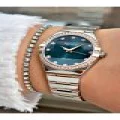 FERRUCCİ RAKAMLARI TAŞLI LACİVERT KADRANLI GÜMÜŞ ROSE METAL KADIN