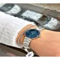 FERRUCCİ LACİVERT KADRANLI GÜMÜŞ METAL KADIN KOL SAATİ