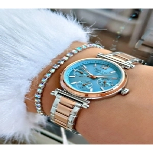 FUNCTION MAVİ KADRANLI ROSE GÜMÜŞ KADIN METAL KOL SAATİ