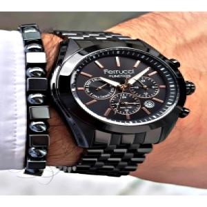 FERRUCCİ TAKVİMLİ FUNCTION SİYAH METAL ERKEK KOL SAATİ