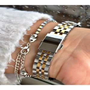 Kadın Kol Saati Su Geçirmez  Gri Çelik , bileklik hediyeli