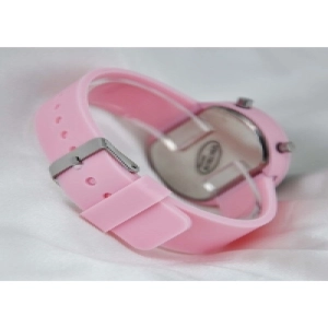 Pembe Silikon Kordonlu Şık Sade Genç Kız Çocuk Kadın Kol Saati Su-399