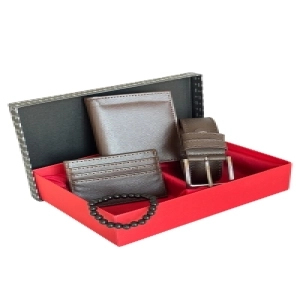Premium Serisi Özel Kutulu Lüks Deri Klasik Dikey Cüzdan Kemer Kartlık Ve Bileklik Erkek Seti