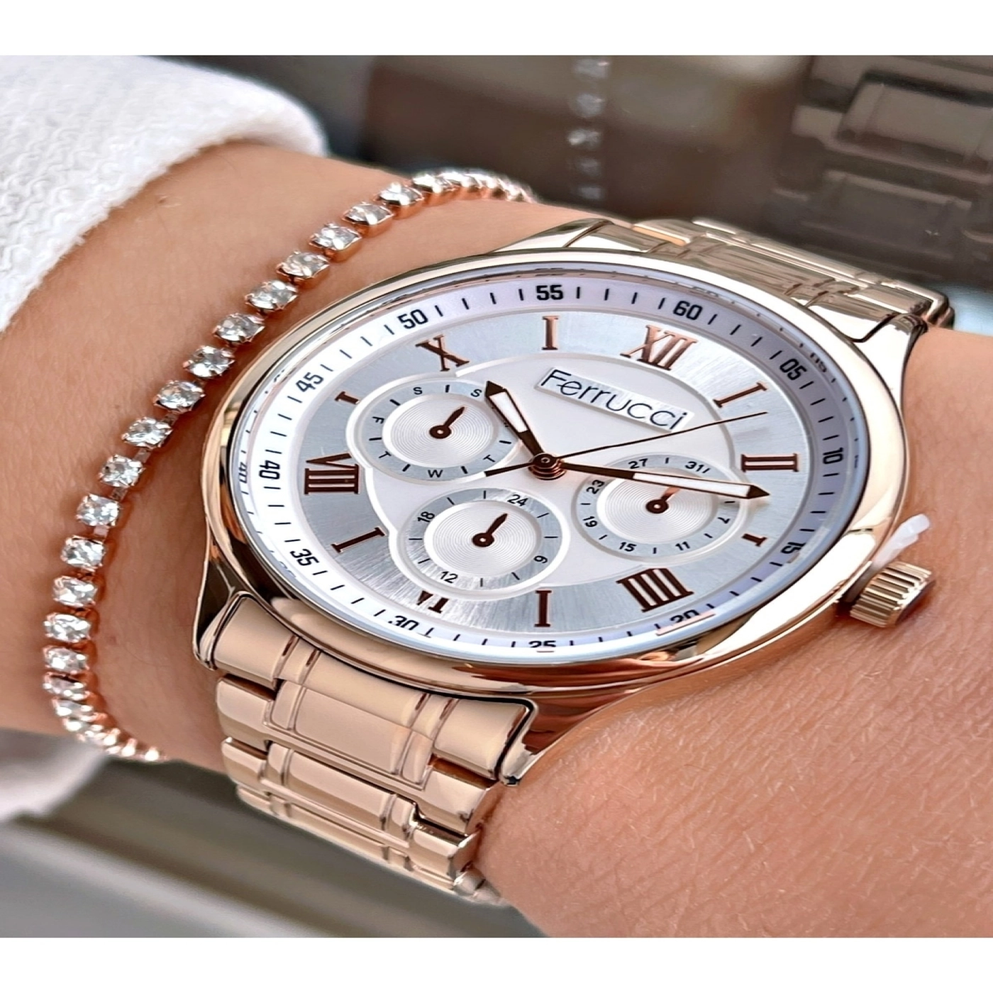 Rosegold Renk Çelik Kordon Kadın Kol Saati Bileklik Hediyeli