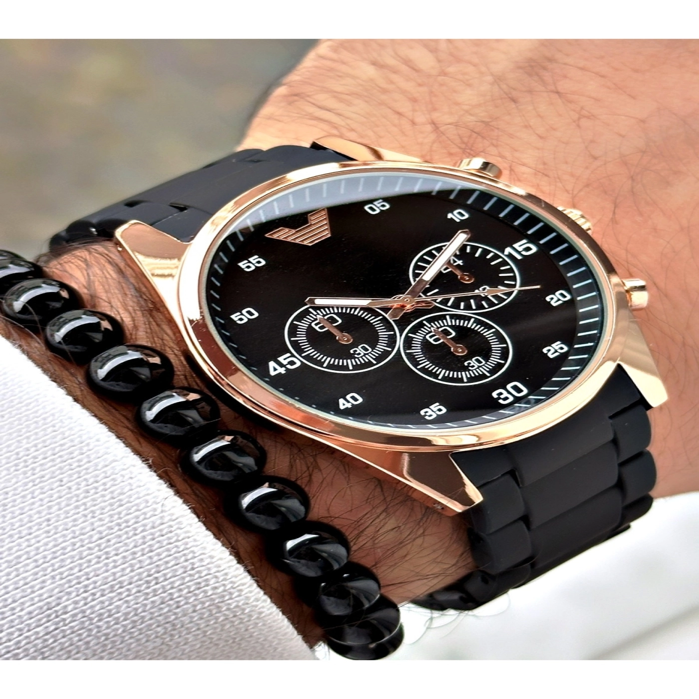 Premium Tasarım Silikon Kordon Exclusive Serisi Metal Kasa Erkek Kol Saati-Bileklik Hediyeli