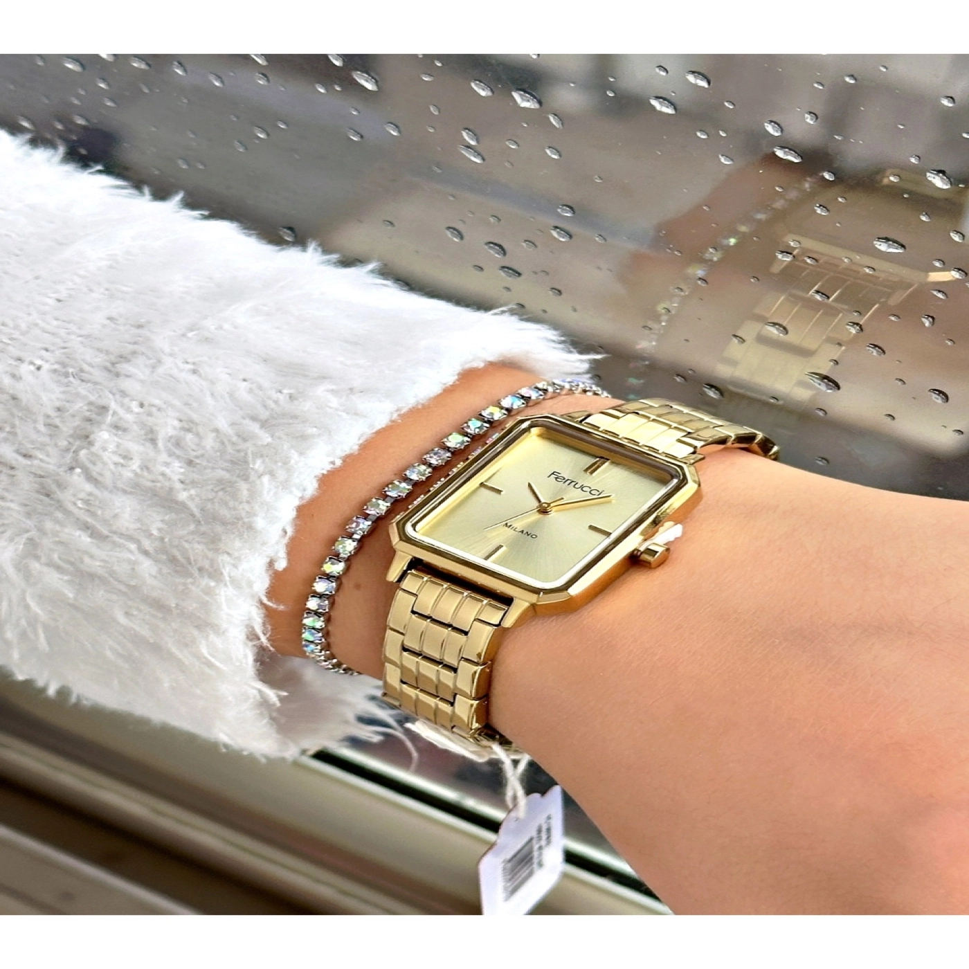 FERRUCCİ KARE GOLD METAL KADIN KOL SAATİ hover