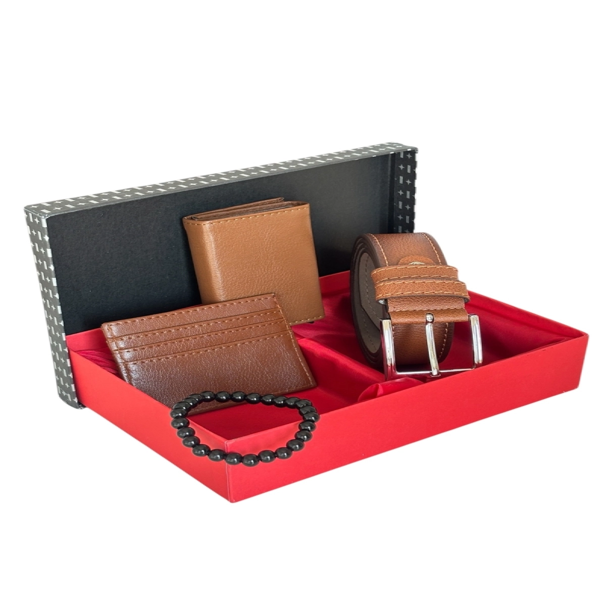 Premium Serisi Özel Kutulu Lüks Deri Mekanizmalı Cüzdan Kemer Kartlık Ve Bileklik Erkek Seti