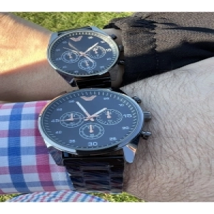 Çelik Kadın Erkek 1 Büyük 1 Küçük Çift Kol Saati