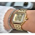 FERRUCCİ KARE TAŞLI GOLD METAL KADIN KOL SAATİ