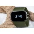 Haki Yeşil Silikon Kordon Unisex Dijital Led Kol Saati ST-303542