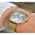 FERRUCCİ BEYAZ KADRANLI KARE GOLD TAŞ RAKAMLI GOLD METAL KADIN KOL SAATİ