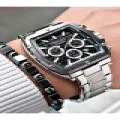 FERRUCCİ FUNCTION SİYAH KADRANLI KARE GRİ METAL ERKEK KOL SAATİ