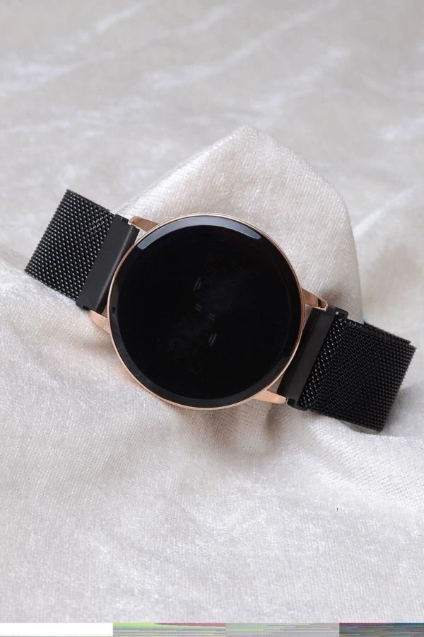 Unisex Siyah Mıknatıslı Dokunmatik Kol Saati Xt250127