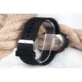 Mat Siyah Yuvarlak Dijital Led Ekran Siyah Silikon Kordonlu Unisex Saat ST-303563