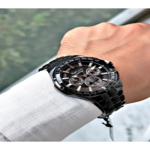 Siyah Renk Çelik Kordon Erkek Kol Saati 03324