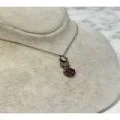 925 Ayar Gümüş  Rose Gold Taşlı Morlu Modeli Gümüş Kolye