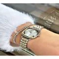 FERRUCCİ RAKAMLARI TAŞLI KARE GOLD GÜMÜŞ METAL KADIN KOL SAATİ
