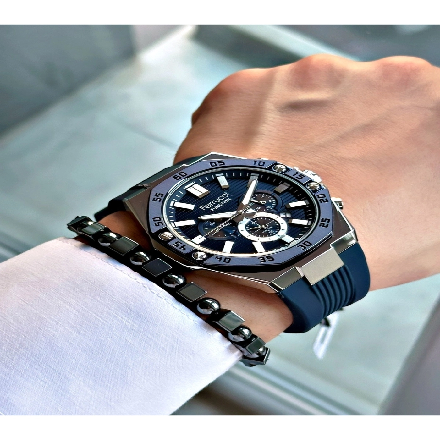 Functıon Lacivert Kadranlı Lacivert Silikon Erkek Kol Saati hover