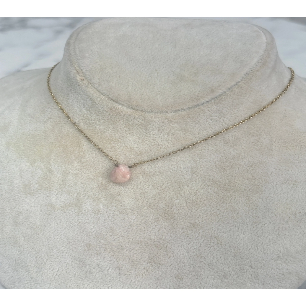 925 Ayar Gümüş Taşlı Pembe Modeli Gümüş Kolye