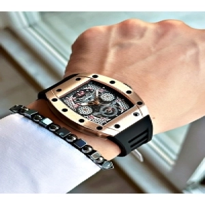 FUNCTION GÜMÜŞ KADRAN ROSE KASA KARE SİLİKON SİYAH ERKEK KOL SAATİ