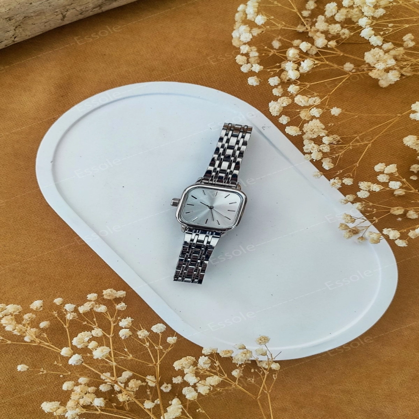 Retro Minimal Kare Kadran Çelik Kordon Kadın Kol Saati hover