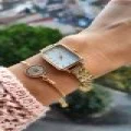 Dikdörtgen Vintage Saat Retro Çelik Gold Minimal Kadın Kol Saati