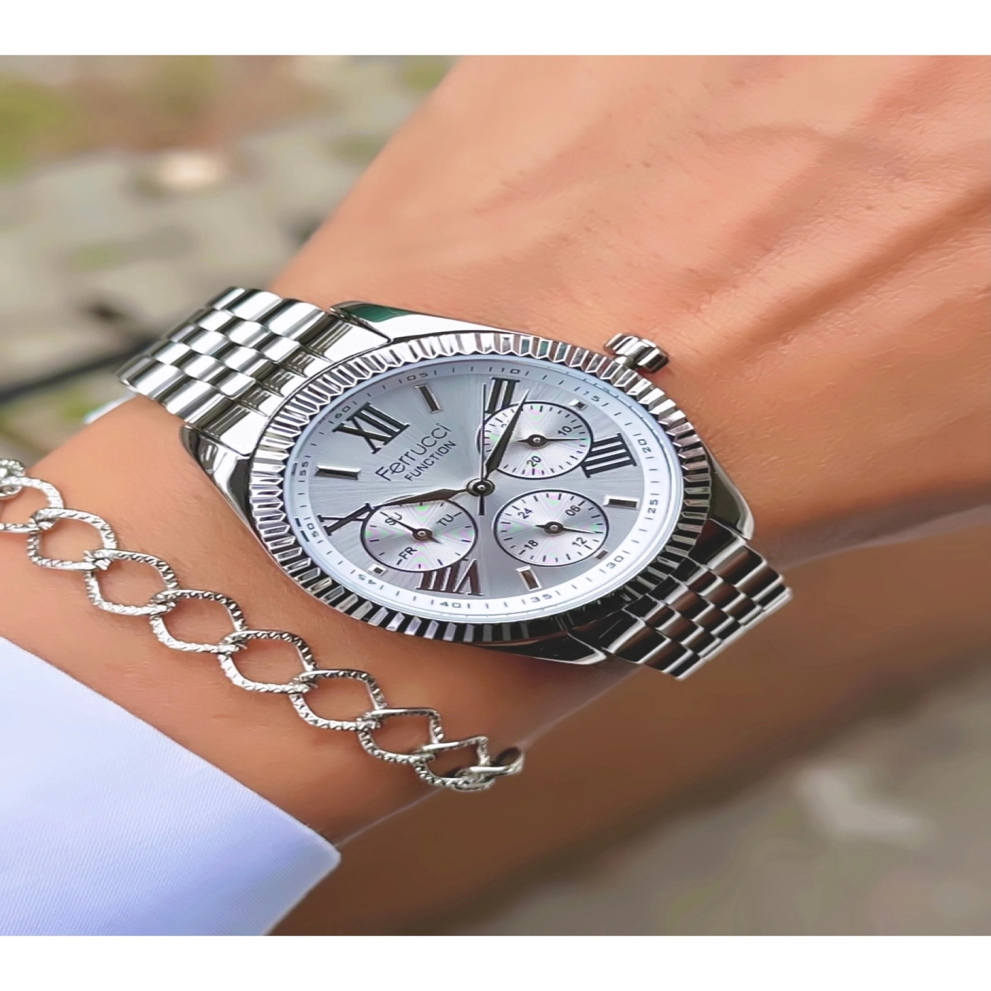 FUNCTION GÜMÜŞ METAL KADIN KOL SAATİ