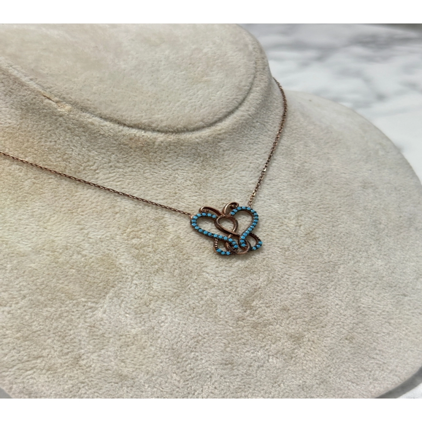 925 Ayar Gümüş Rose Gold Sonsuzluk Modeli Gümüş Kolye