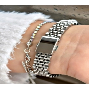 FERRUCCİ KESME CAMLI GÜMÜŞ METAL KADIN KOL SAATİ