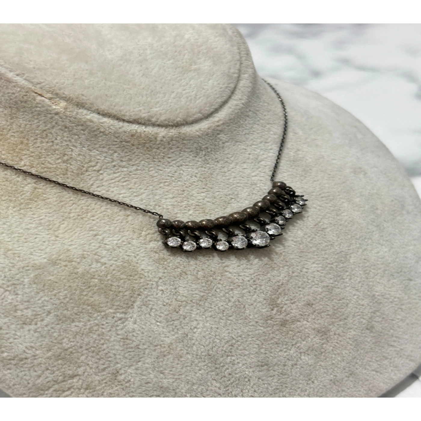 925 Ayar Gümüş Rose Gold Taşlı Modeli Gümüş Kolye