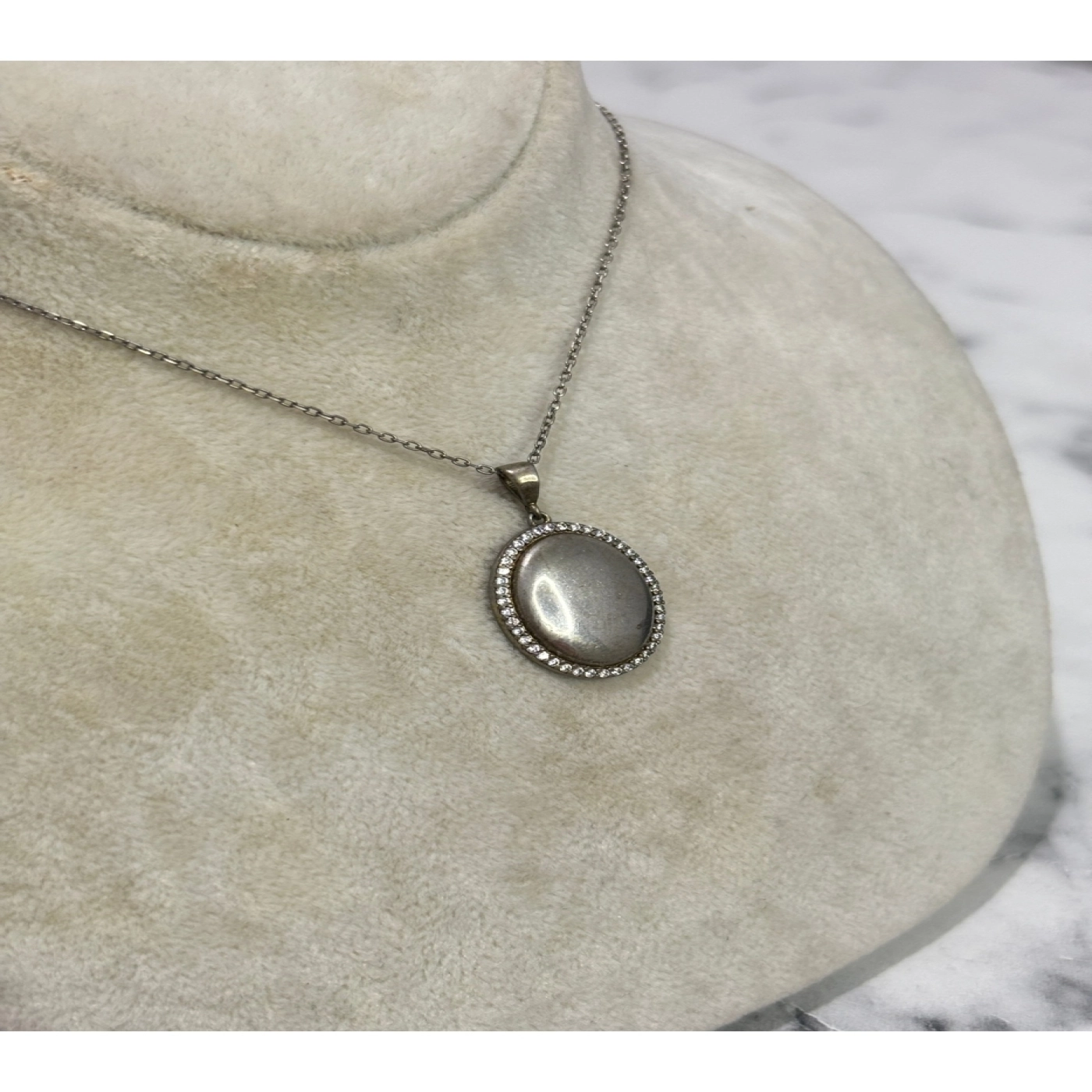 925 Ayar Gümüş Yuvarlak Modeli Gümüş Kolye