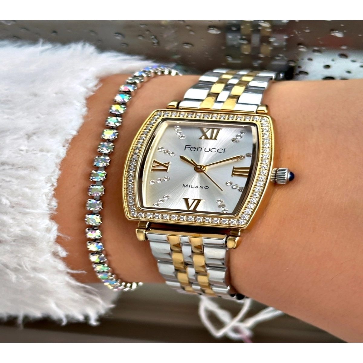 Kadın Kol Saati Su Geçirmez  Gri Çelik , bileklik hediyeli