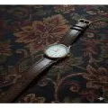 Vintage Kadın Kol Saati Retro Minimal Model Koyu Kahve Renk Hakiki Deri Kordon Gold Kasa