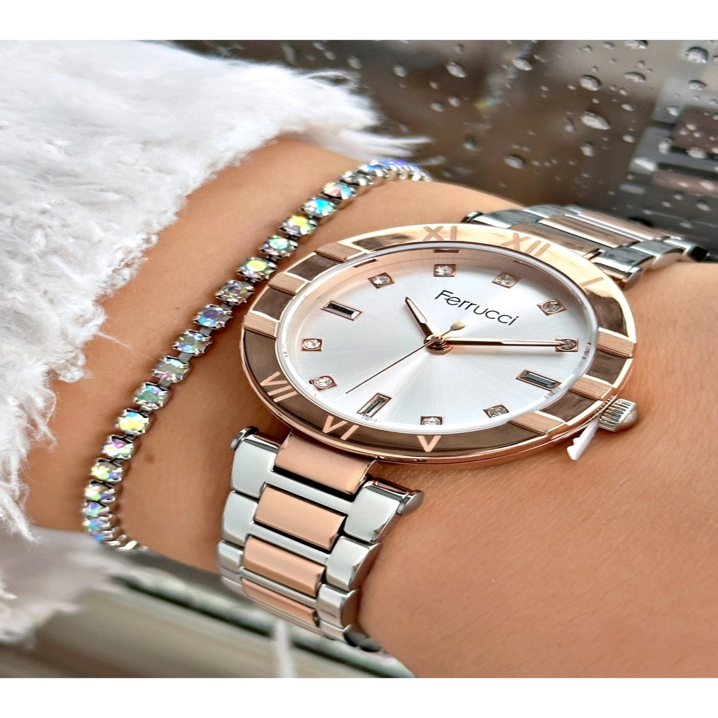 FERRUCCİ ROSE GÜMÜŞ METAL KADIN KOL SAATİ