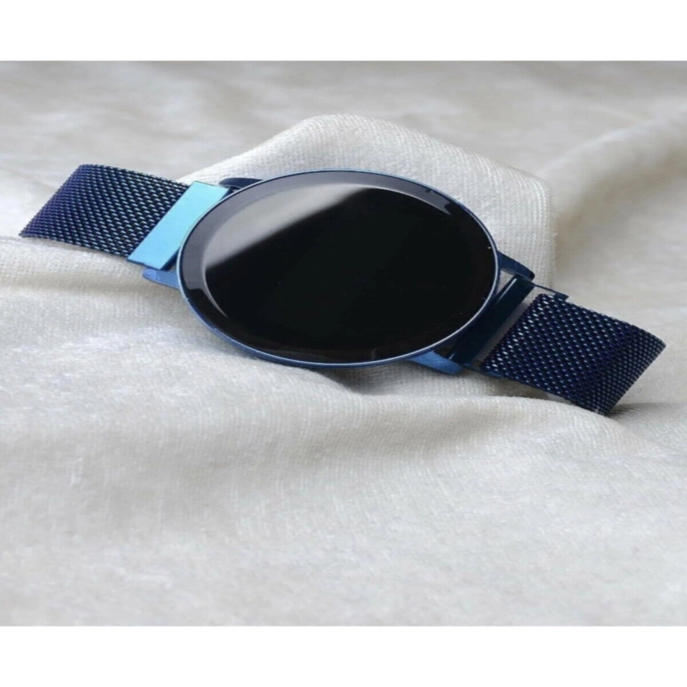 Unisex Mavi Dijital Dokunmatik Ekran Mıknatıs Kordonlu Saat