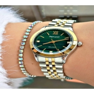 FERRUCCİ YEŞİL KADRANLI GOLD GÜMÜŞ METAL KADIN KOL SAATİ