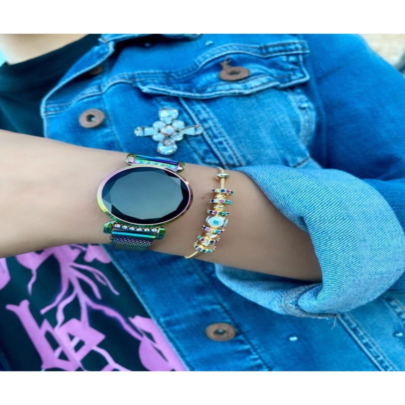 Siyah Mıknatıslı Dokunmatik Led Kol Saatleri hover