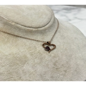 925 Ayar Gümüş Taşlı Kalpli Fantastik Modeli Gümüş Kolye