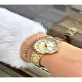 FERRUCCİ RAKAMLARI KADRANI TAŞLI GOLD METAL KADIN KOL SAATİ