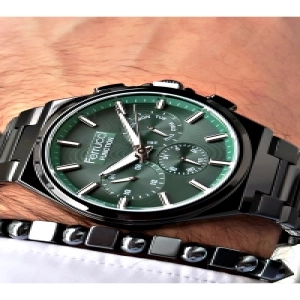 FERRUCCİ YEŞİL KADRANLI MULTI FONCTION METAL SİYAH ERKEK KOL SAATİ