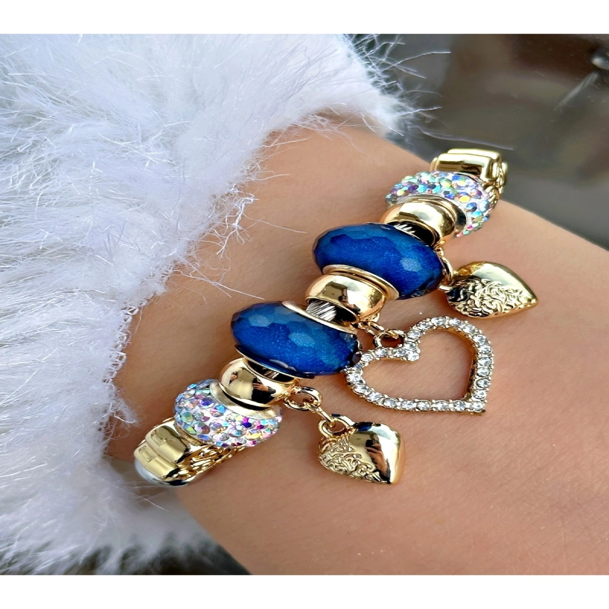 Limited Edition Serisi Özel Tasarım Lüks Kalpli Paslanmaz ve Kararmaz Çelik Bileklik