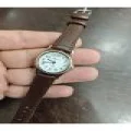 Vintage Kadın Kol Saati Retro Minimal Model Koyu Kahve Renk Hakiki Deri Kordon Gold Kasa