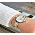 FERRUCCİ TAŞ RAKAMLI GOLD GÜMÜŞ METAL KADIN KOL SAATİ