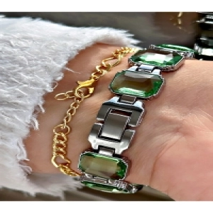 Premium Serisi Lüks Taşlı Özel Tasarım Metal Kordon Kadın Kol Saati-Bileklik Hediyeli